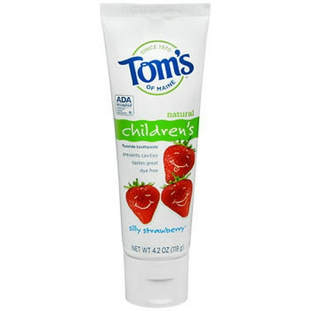 Tom's of Maine Anticavity Fluoride Silly Strawberry Toothpaste 4.2 oz (Best Toothpaste For Plaque Build Up)