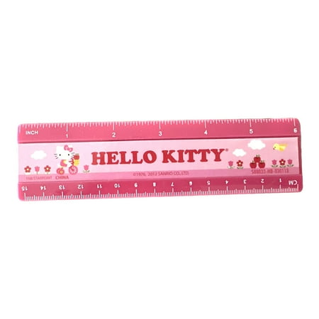 Hello Kitty Hard Plastic Metric Ruler (16cm)