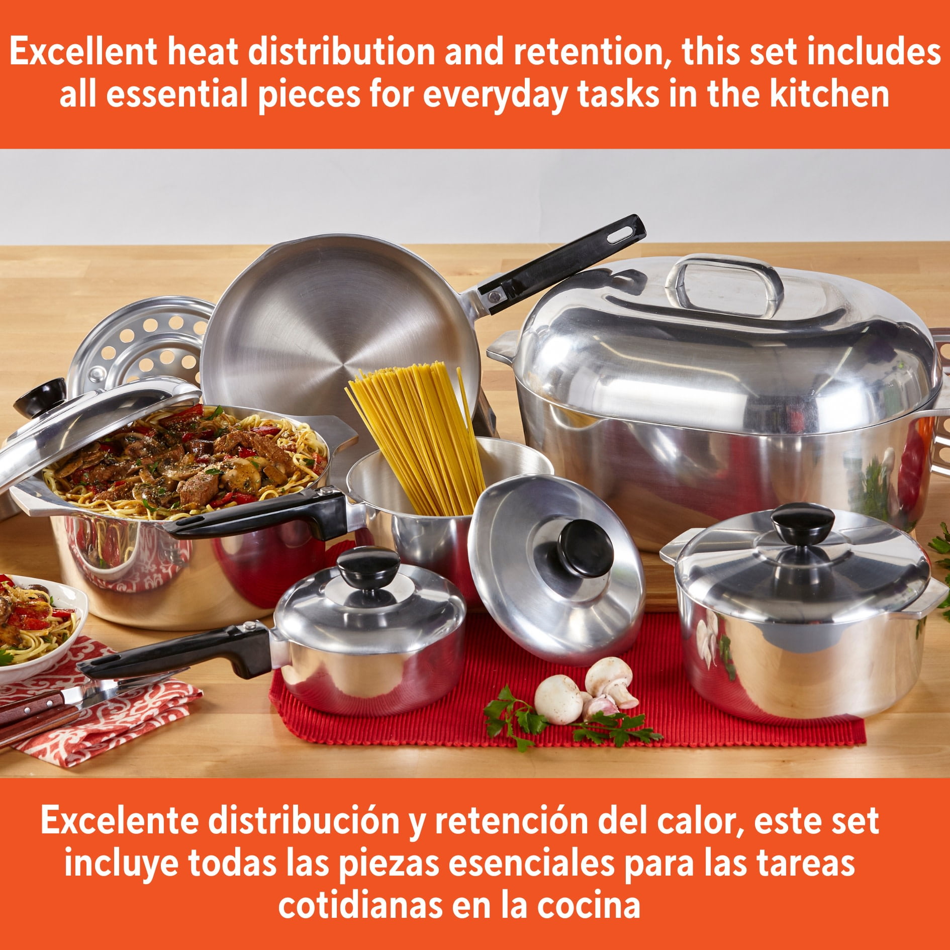 IMUSA 13pc H. Cajun Cast Aluminum Cookware Set