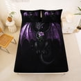 thumbnail image 4 of Feelyou Purple Rose Dragon Full Size Sheets for Kids Boys Girls, Sparkle Wing Animal Bed Sheets, 4-Piece, 4 of 5