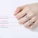 thumbnail image 2 of Anillo de moissanita auténtico con microincrustaciones de diamantes de color D de 1 quilate para hombre y mujer, propuesta de boda en plata esterlina para enviar a su novia, 2 of 4