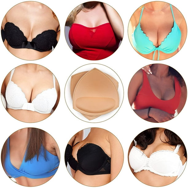 Triangle Bra Pads Inserts Removable Women Bra Cups Inserts Soft Replacement  Pads Skin 