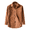 Coffee, variant on Mens Solid Long Sleeve Ribbed Button Down Corduroy Shirt Jacket Casual Spring Fall Pocket Shacket Jacket