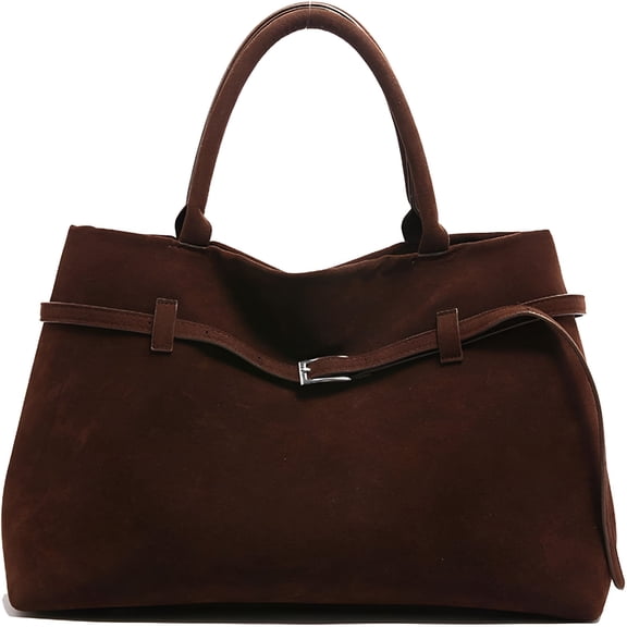 GASTROPOD 2026 New Suede Tote Bag Large Brown Suede Bag Designer Handbags Leather Tote Bags Women Fall Purses 2026 Satchel for Work, Shopping, Casual Outings, Daily Use, Travel
