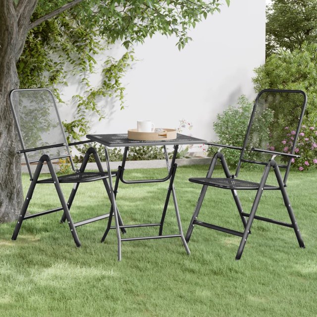 vidaXL Table de Jardin 60x60x72 cm Maille Métallique Expansée Anthracite
