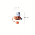 thumbnail image 3 of 1pc Reusable Silicone Straw Cover with Cute Cartoon Santa Claus, Christmas Tree, Pumpkin, and Cat Designs - Dust-proof Straw Tips Cover for Party, Travel, and Home Use, 3 of 4