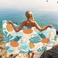 thumbnail image 5 of Realhomelove Tropical Yellow Pineapple Pattern Beach Towel – Unique Design Watercolor Floral Hawaiian Pattern, Oversized (30”x 60”) Beach Towels for Adults, Kids - Quick Dry Travel Towel, 5 of 7