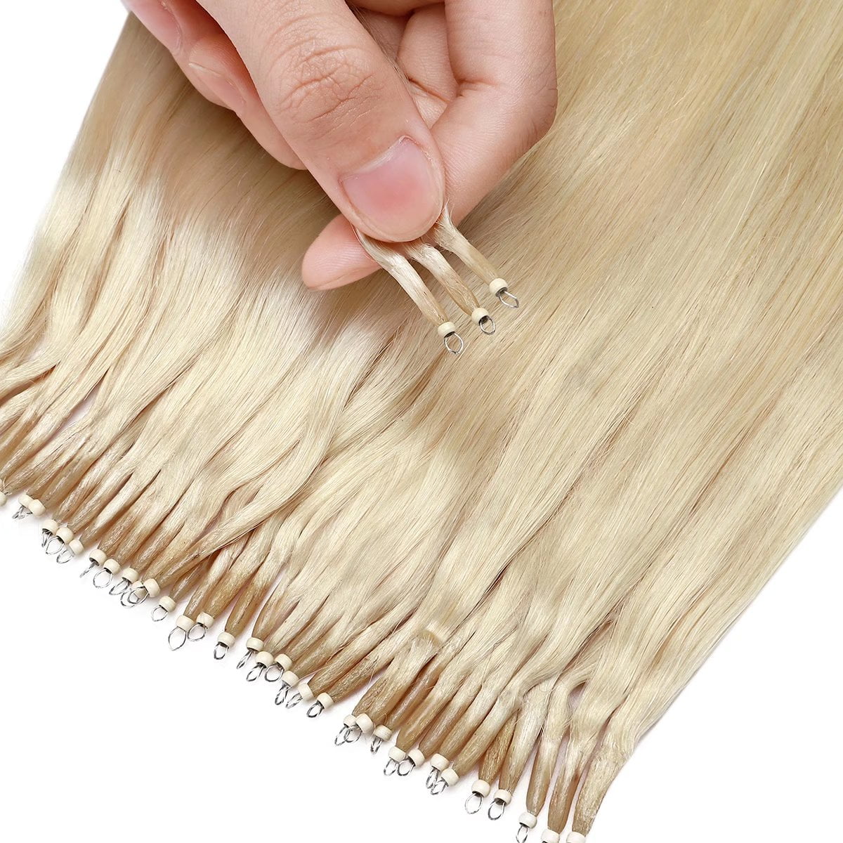 MY-LADY Nano Ring Beads Human Hair Extensions Micro Loop tip Russian Hair Highlight Hairpiece 16"-24"
