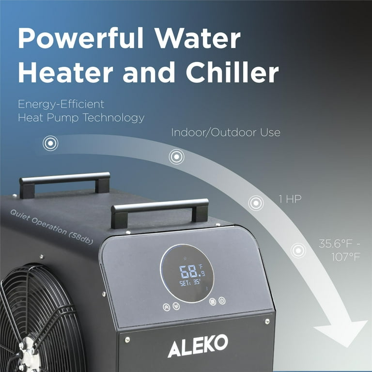 Arctic Heat Pumps Pool Heater And Chiller ALEKO Lumina Vertical