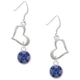 thumbnail image 1 of Delight Jewelry 10mm Blue Crystal Drop Open Heart French Earrings, 1 of 4