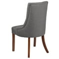 thumbnail image 5 of Merrick Lane Gray Fabric Upholstered Tufted Side Accent Chair with Curved Rear Legs in Mahogany Finish, 5 of 7