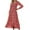 Wine, variant on WRKEKC Long Sleeve Dress for Women Solid Color A Line High Waist Long Maxi Dress with V-Neck and Flowy Skirt