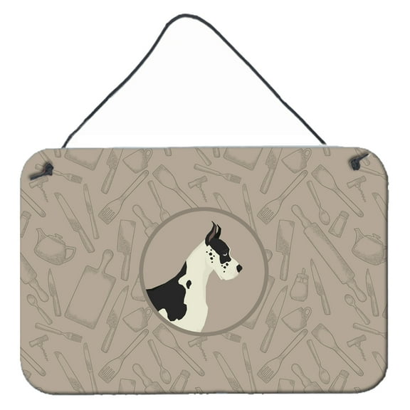 Carolines Treasures CK2189DS812 Great Dane In the Kitchen Wall or Door Hanging Prints  8x12 multicolor