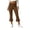 26# Brown, variant on Fold Over Flare Capri Pants for Women Mid Rise Cropped Gaucho Pants Casual Lounge Bootcut Yoga Leggings Pj Bottoms (Black,S)