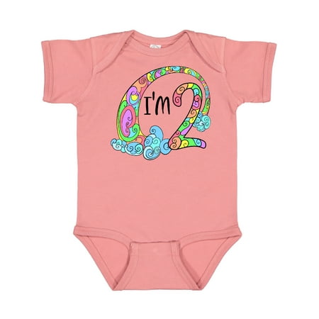 

Inktastic I m 2 Second Birthday Rainbow Swirls Gift Baby Boy or Baby Girl Bodysuit