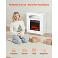 thumbnail image 4 of 33 inch Freestanding Electric Fireplace Stove, 1500W 5120 BTU Heater with Remote, Adjustable Flame & Timer, Overheat Protection, White Mantel for Living Room, Bedroom, 4 of 11