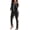 Black Leopard-collar, variant on Womens 2 Piece Outfit Cold Shoulder Zipper up Long Sleeve Jacket and Pants Set Joggers Tracksuits