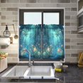 thumbnail image 4 of Yayeee Kitchen Curtains Tier Pair Light Filtering 27"x36" Rod Pocket Short Cafe Window Panel, Magical Forest Glowing Lights, 4 of 7