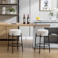 thumbnail image 2 of Modern Counter Height Bar Stools Set of 3, Black Swivel Bar Stools Boucle for Kitchen Island, 26" Comfortable Upholstered Counter Chairs, 2 of 15