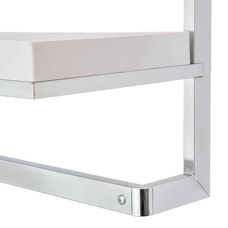 DANYA B 15.75 in. W Wall Mounted 3 Tier Bathroom Shelf with Towel Bar and  Removable Trays in White and Chrome HA80583 - The Home Depot