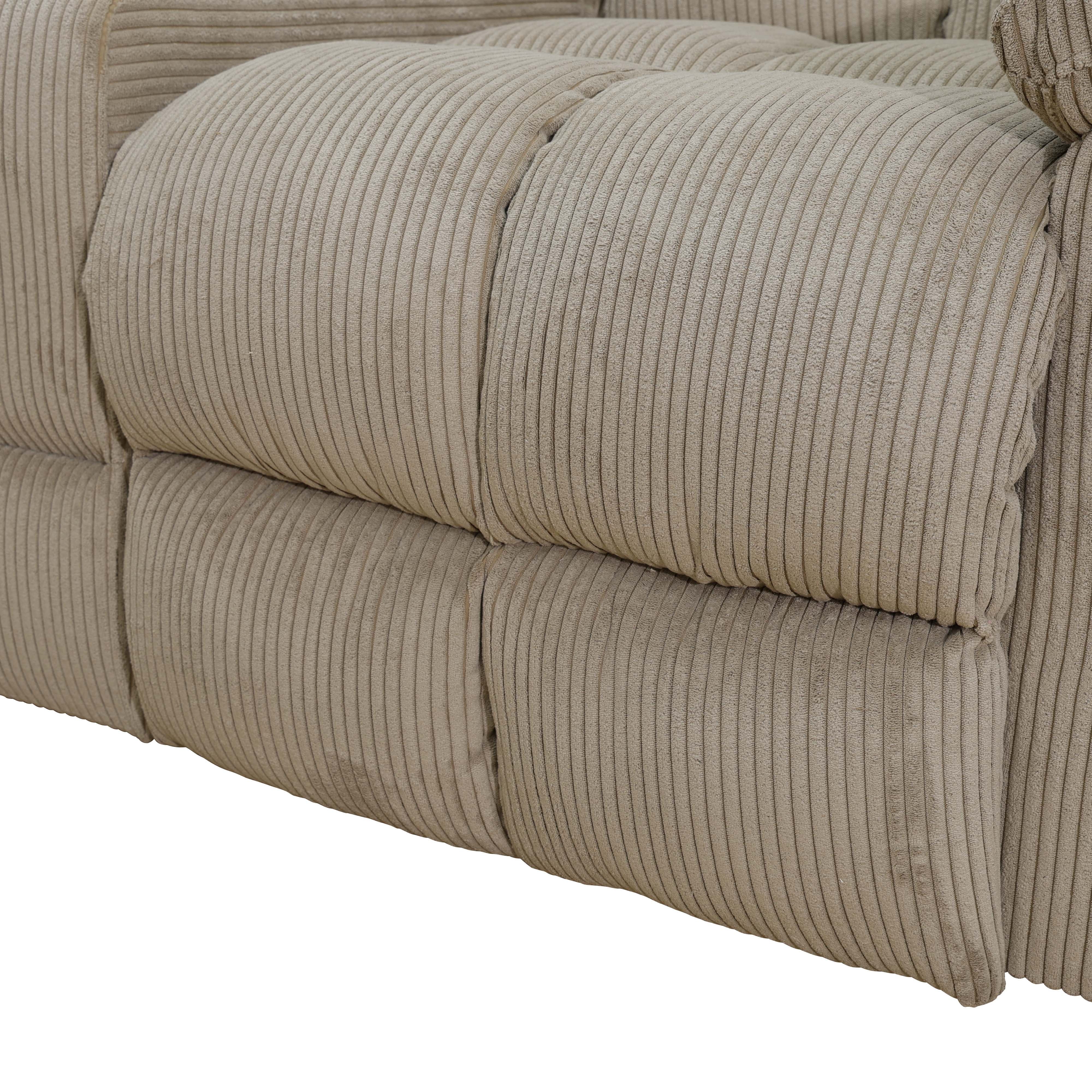 MAYEERTY Recliner Chair, Corduroy Fabric Reclining Chair with Adjustable Backrest for Living Room, Beige