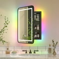 thumbnail image 2 of Hironpal Black Metal Framed Bathroom Mirror Medicine Cabinet Recess or Surface Mount Installation, 2 of 8