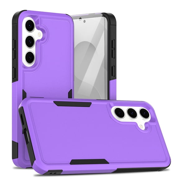 Dteck Case with Tempered Screen Protector for Samsung Galaxy A16 5G,Shockproof TPU PC Case Anti-Slip Protective Shell Back Cover for Galaxy A16 5G,Purple
