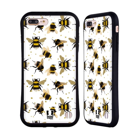 Head Case Designs Bees Pattern Hybrid Case Compatible with Apple iPhone 7 Plus / iPhone 8 Plus