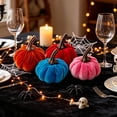 thumbnail image 5 of 1 pcs Fall Autumn Artificial Velvet Pumpkins, Mini Faux Pumpkins for Thanksgiving Harvest Home Farmhouse Wedding Decor Centerpieces Table Mantel Autumn Decor, 5 of 7