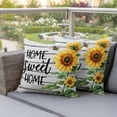 thumbnail image 4 of Home Sweet Home Sunflower Pillow Covers 2 Pack Fatmhou Rustic Grey Wood Board Pillowcase Waterproof Outdoor Throw Pillow Cover for Patio Garden Square Cushion 24”x24”, 4 of 9