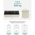 thumbnail image 3 of SONGMICS Banco de Almacenamiento, Baúl, Caja de Almacenamiento, Plegable, Carga de 300 kg, 120 L, 110 x 38 x 38 cm, Beige, 3 of 5