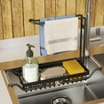 thumbnail image 1 of Boreal Craft Bottle Dryer Rack Stoneware Foot Warmer Large Dish Drainer Retractable Sponge Drain Rack Kitchen Drain Rack Table Cloth Rag Stainless Steel Storage Rack Black And Silver, 1 of 7