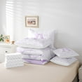 thumbnail image 6 of jejeloiu Monogrammed A Twin Bedding Sets 7-Piece,Cute Bowknot Bowtie Bedding Comforter Set,Light Purple White Sheet Sets,Microfiber Room Decorative Reversible, 6 of 8