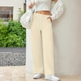thumbnail image 3 of Enridrech Women Wide Leg Sweatpants High Waist Loose Casual Pants Drawstring Lounge Pants with Pockets, 3 of 6