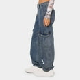 thumbnail image 3 of REALiKUN Womens Cargo Jeans High Waisted Wide Leg Denim Pants Casual Baggy Teen Girl Streetwear Pants with Pockets, 3 of 3