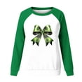 thumbnail image 7 of St Patricks Day Sweatshirt Women Shamrock Long Sleeve Shirt Casual Crewneck Pullover Adies Bow Print Tops St Patrick's Day Shirt, 7 of 7