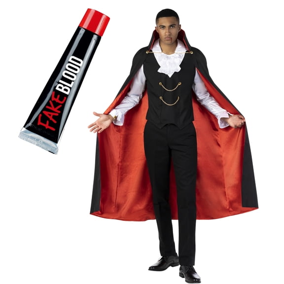Morph Cool Dracula Fangs Blood Costume Men Halloween Costume for Men Black XX-Large