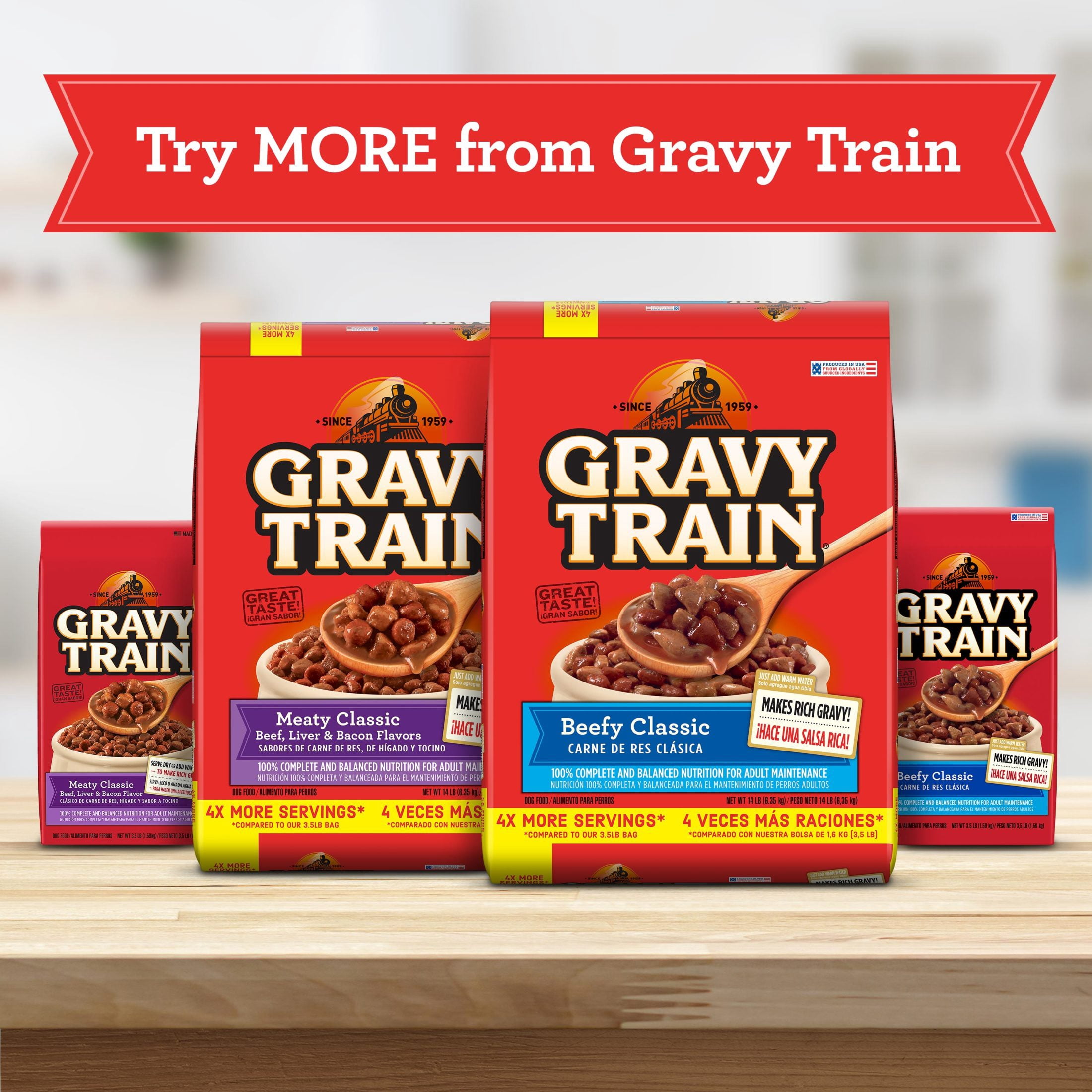 Gravy Train Meaty Classic Beef, Liver & Bacon Flavor Dry Dog Food, 3.5 lb. Bag
