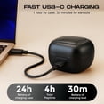 thumbnail image 5 of Mini Sleep Earbuds for Side Sleepers, Ultra-Light Bluetooth 5.3 Invisible Sleep Headphones with Comfortable Fit, LED Display Portable Case, Small Earphones for Sleep, Work & Sports (Black), 5 of 7