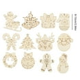 thumbnail image 5 of Dserfhy 12 Pcs Wooden Christmas Ornaments to Paint DIY Blank Unfinished Wood Reindeer Santa Claus Christmas Tree Bell Wreath Cutouts for Winter Hanging Decorations, 5 of 8