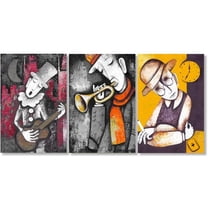 Idea4wall 3 Piece Abstract Canvas Wall Art Graffiti Painting Canvas Prints Modern Home Wall Decor, 16"x24"