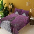 thumbnail image 3 of Ambesonne Nature Fitted & Top Sheet Set with Shams, Spring Landscape Floral, Purple Grey, 3 of 7