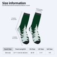 thumbnail image 4 of Four Seasons Universal Socks - 2 Pairs of Unisex Trendy Socks with Green Background and White Tree Patterns Black Toe Caps & Cuffs, 4 of 5