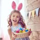 thumbnail image 2 of Diadema con orejas de conejo de Pascua, de retazos, de felpa suave, para el pelo, para lavarse la cara, para baño, para niña, accesorios para la cabeza, 2 of 8