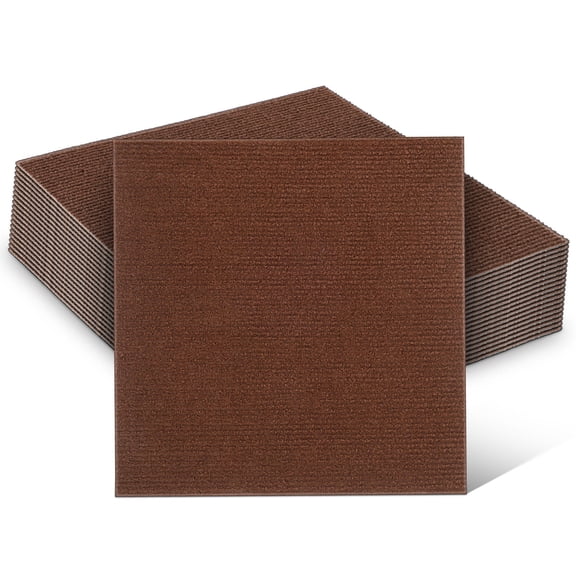 OUNONA Brown Peel and Stick Flooring Tiles 20Pcs Easy to Install Polyester for Home Decor
