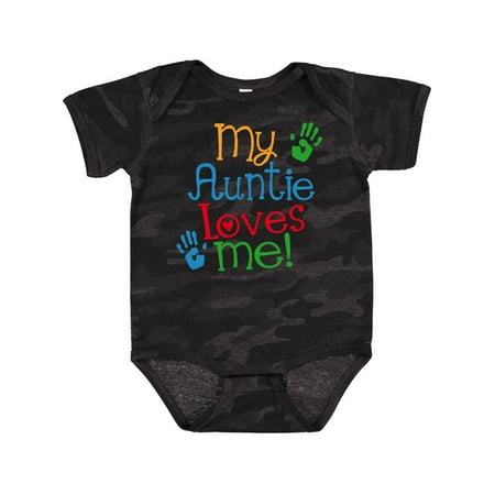 

Inktastic My Auntie Loves Me Nephew Gift Gift Baby Boy or Baby Girl Bodysuit