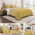 thumbnail image 6 of King Quilt Set 96''x106'', Orange Yellow Ombre Lightweight Bedspread Coverlet Set with 2 Pillow Shams, Modern Abstract Art Gradient Breathable All Season Quilt Bedding for Bedroom/Guest Room, 6 of 9