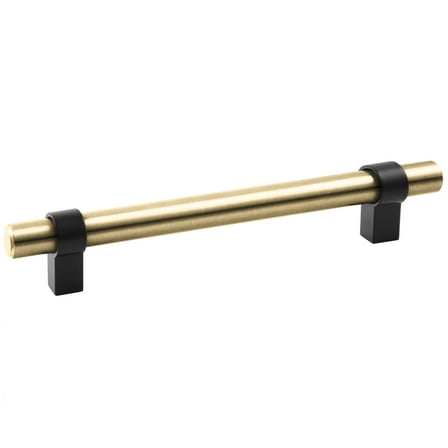 Design House Emery Modern Center-to-Center Cabinet Pulls, 5-pack, 5-1/16", Satin Gold/Matte Black