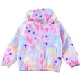 thumbnail image 2 of Cethrio Kids Girls Jackets, Lightweight Hooded Windbreaker Zip up Kids Outerwear Pink Size 6 T, 2 of 3