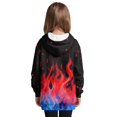 thumbnail image 2 of Psesaysky Red Blue Flame Print Long Hoodie Sweatshirts for Girls - Soft Long Sleeve Pullover Hoodie Dress Stylish Fall Winter Shirt for 7-8 Years, 2 of 7